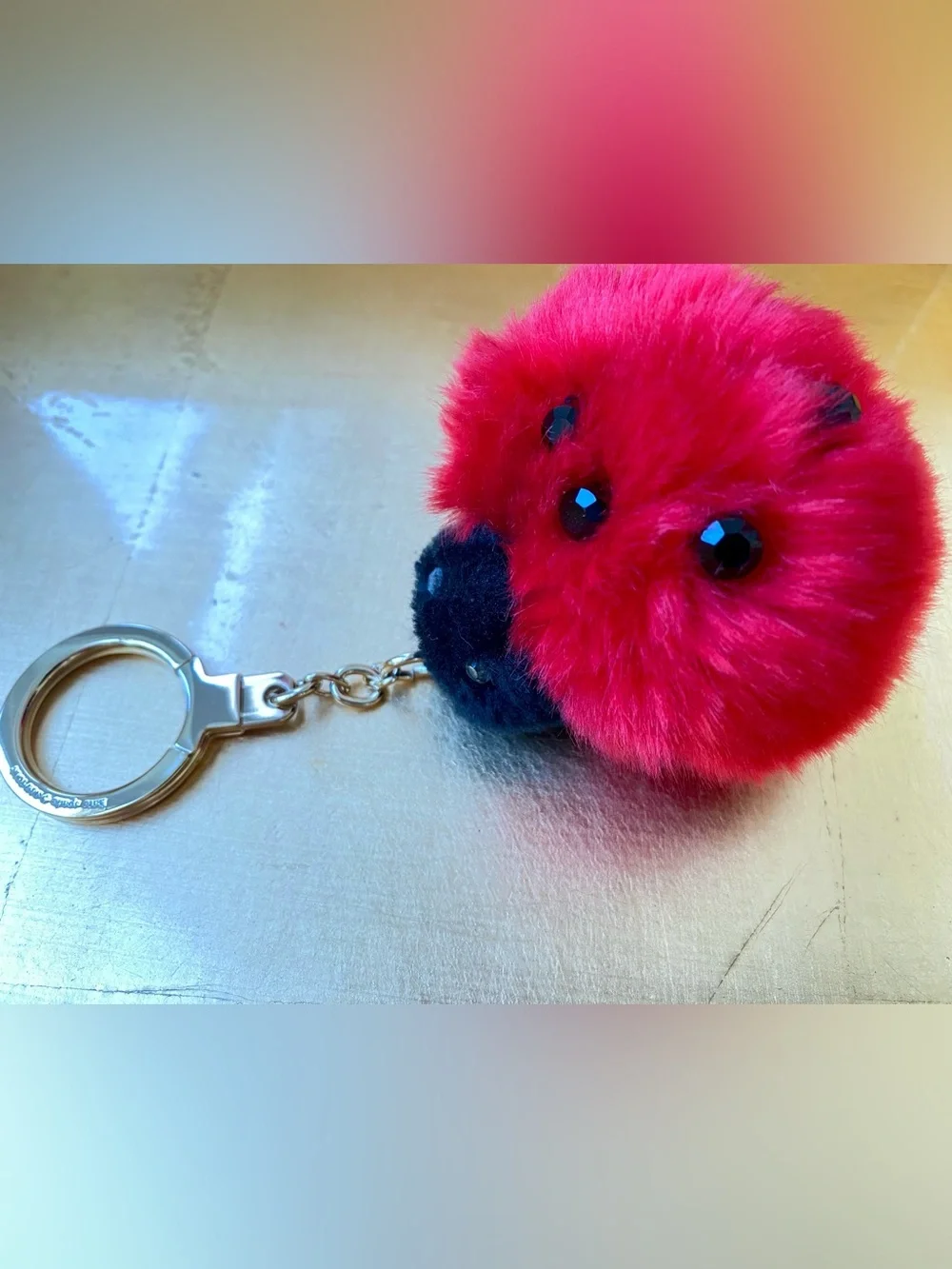 Cute Kate Spade New York Bag Charm. Ladybug Pom Pom